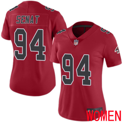Atlanta Falcons Limited Red Women Deadrin Senat Jersey NFL Football #94 Rush Vapor Untouchable